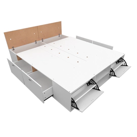 Cama Box 2 Plazas Queen Mosconi 160 X 200 Benethon Blanca