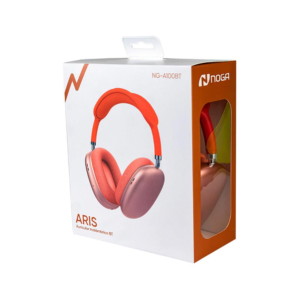 AURICULAR WIRELESS C/MIC VINCHA NOGA ARIS NG-A100BT BLUETOOTH ROSA