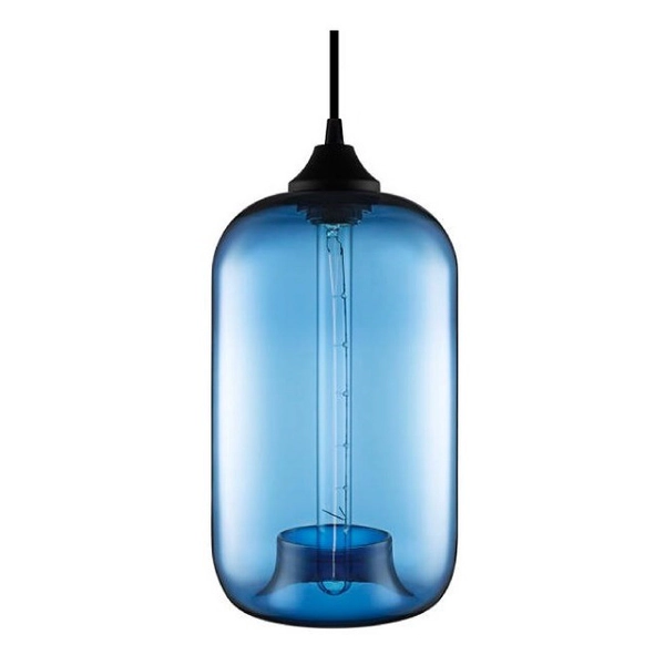 Colgante Vidrio Tomlin 180Mm Alto 300Mm Celeste
