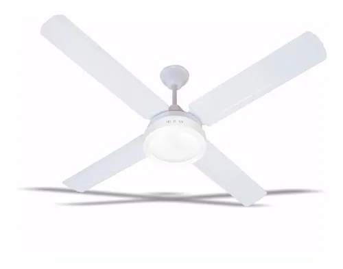 Ventilador De Techo 4 Palas Metalico Panel Led 12W Blanco Calido