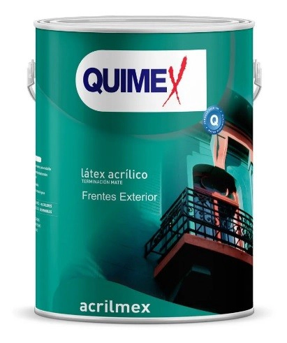 LATEX EXTERIOR NEGRO LAVABLE 10L QUIMEX ACRILMEX 2349