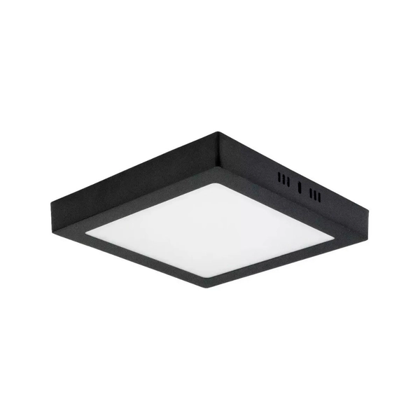 Aplique Plafon Techo Cuadrado Frio 18w Negro