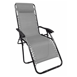 Reposera Plegable de Acero Gravedad Cero Textileno Gris