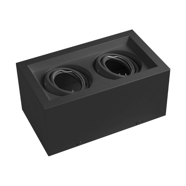 Plafon Cardanico Dicro Rectangular 2 Luces 225X134X106 Negro