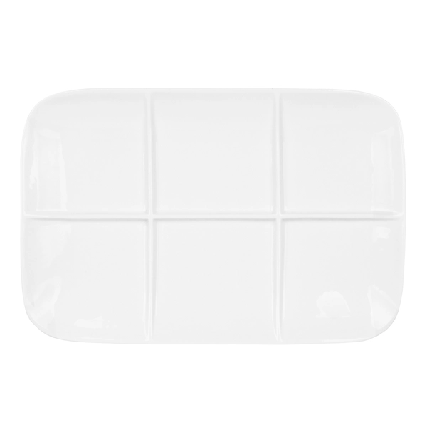 Copetinero con 6 Divisiones de Cerámica 36x24x3 cm Blanco