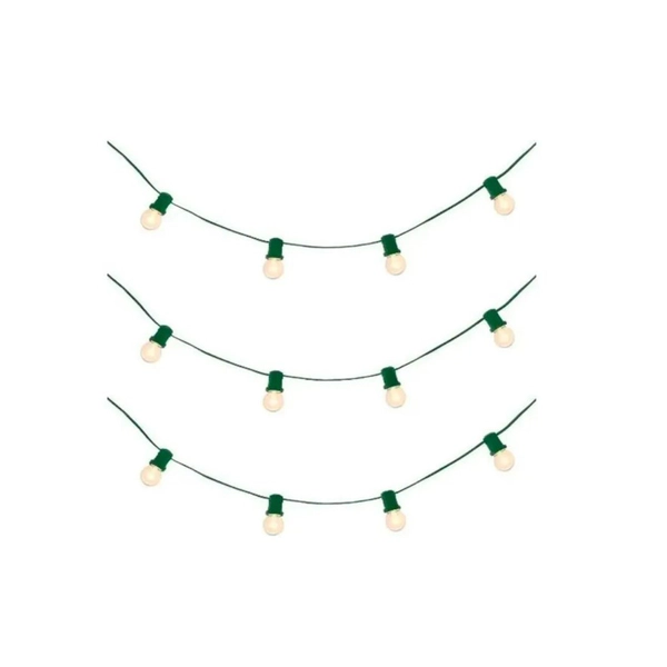 Guirnalda 10M Verde Con 20 Portalampara Eco Led 40W Frio