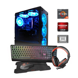 PC ARMADA AMD RYZEN 5 5600GT 16GB SSD 480GB RGB 750W TECLADO/MOUSE/AURICULARES