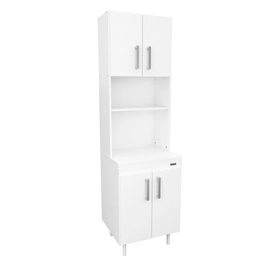 Aparador Columna Cocina Mosconi 4 Puertas Organizador Blanco