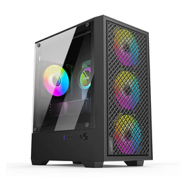 GABINETE MATX GAMER SENTEY H12 BLACK VIDRIO TEMPLADO/MESH FRONT/4 FAN RGB