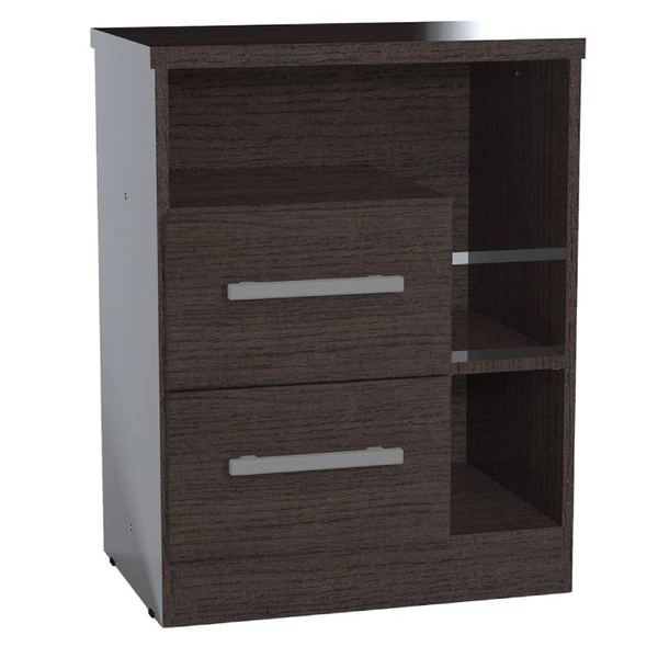 MESA DE LUZ ORLANDI WE 113 PREMIUM - WENGUE 2 CAJONES REVERSIBLES