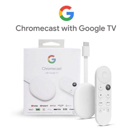 GOOGLE CHROMECAST 4 HD GOOGLE TV CONTROL DE VOZ WIFI BLUETOOTH SNOW NUEVO (sin