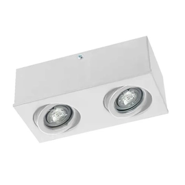 Plafon Dicroico Rectangular 2 Luces Gu10 Blanco 14W Frio