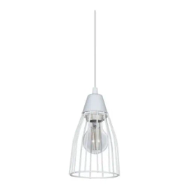 Colgante Jaula Cono Deco Diseño Vintage 1 Luz E27 Apto Led Blanco