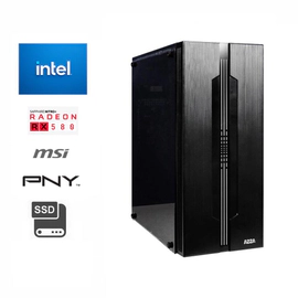 PC ARMADA GAMER INTEL i5-10400 8GB SSD 480GB RX580 8GB GABINETE TECLADO PARLANT