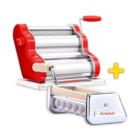 FABRICA DE PASTAS PASTALINDA CLASICA 200 ROJA + RAVIOLERA 200