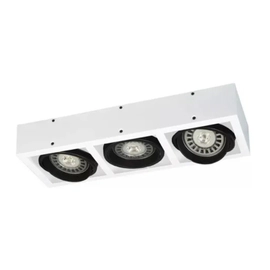 Plafon Ar111 Box 3 Luces Gu10 Blanco Calido