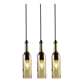 Colgante Crest Vidrio 3 Luces E27 Alto 300Mm X 75Mm X 500Mm Ambar