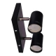 Aplique Riel Base Techo 2 Luces Spot Cilindro Dicro Led Gu10 Negro