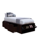 Cama Box EMC 1 plaza con 3 Cajones y 1 zapatero Wengue
