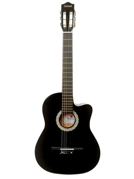 Set de Guitarra Electroacústica Sunset AC001L-39 Bk con Afinador