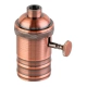 Portalámparas Vintage Con Perilla Cobre Bronce E27 Apto Led