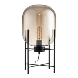 Lampara De Mesa Rita Vidrio Ambar E27  Negro