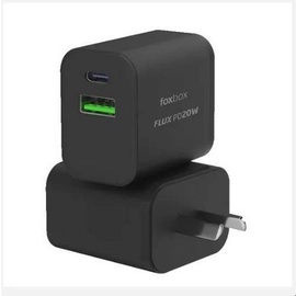 CARGADOR FOXBOX FLUX 20W NEGRO CON CABLE PRISM TYPE C (7992)