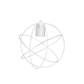 Lampara Techo Colgante Moderna Geo Atomo 23Cm Metal Blanco