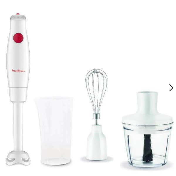 LICUADORA DE MANO MOULINEX TURBOMIX PLUS PLASTIC FOOT CHOP WHITE 600W (DD12Z2A0