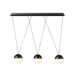 Lampara Colgante Led Aruba 3 Luces 36W Regulable Calida Negro