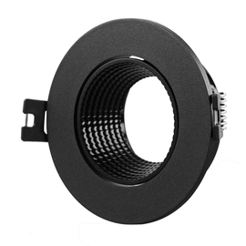Spot Embutido Redondo Con Mov Antidesl Emi1 Gu10 90 Mm Negro