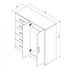CHIFONIER NORDICA ORLANDI WE 3403 BAHIA - WENGUE 5 CAJONES 2 PUERTA