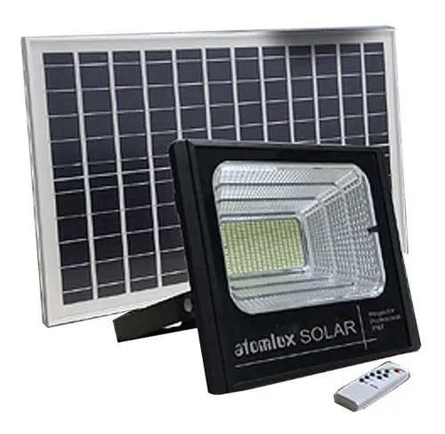 Reflector Led Solar Profesional 100W Soporte Control Atomlux