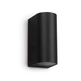 Aplique Exterior Pared Bidireccional Redondo Akim Luz Dicroica Negro