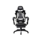 SILLA GAMER LETOS LE-40B CON APOYA PIE NEGRA Y BLANCO