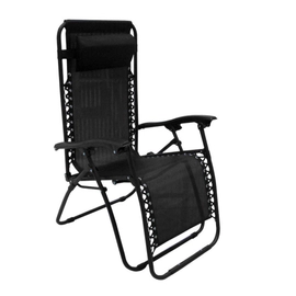 Reposera Plegable de Acero Gravedad Cero Textileno Negro