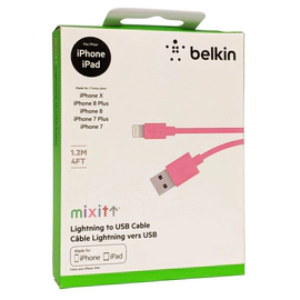 Cable Lightning Usb iPhone Belkin 1.2 mts Rosa