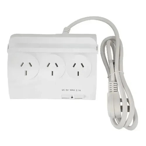 Estabilizador De Tension Puertos Usb Prolongador 2 Metros