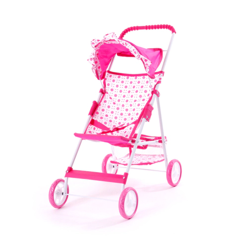 Cochecito Paraguitas De Muñeca Rainbow Plegable Rosa
