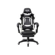 SILLA GAMER LETOS LE-40B CON APOYA PIE NEGRA Y BLANCO