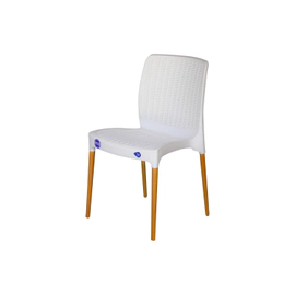 SILLA PLÁSTICA BLANCA PATAS DE MADERA VOSS 2000 SIINDIABLMAD