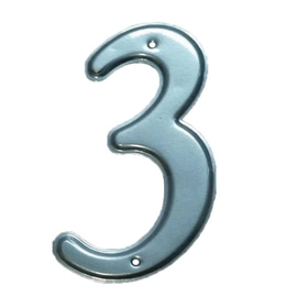 NUMERO 3 PARA DOMICILIO COLOR ALUMINIO SC