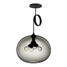 Colgante Fitz Vidrio Humo Para 4 Luces E27
