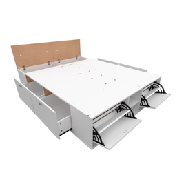 Cama Box 2 Plazas Mosconi 140 X 190 Benethon Blanca