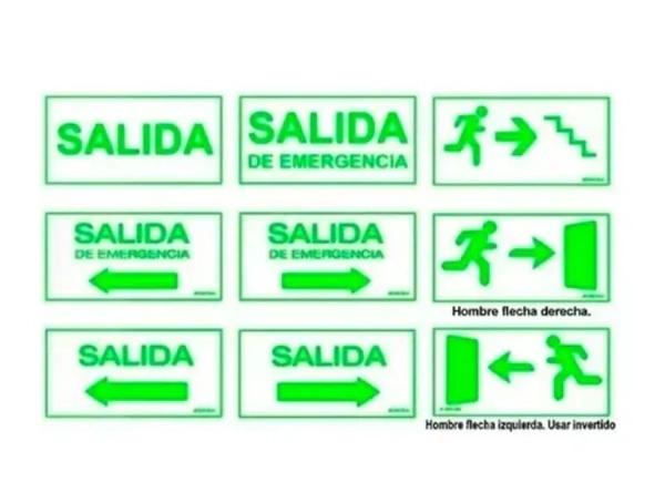 Cartel Hombre Flecha Puerta Emergencia Luminoso A Leds Atomlux