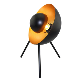 Lampara De Escritorio Sitges E27 Negro + Oro