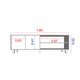 Rack Mesa Para Led Tv 4100 Minimalista Nordico Moderna Nogal con Gris