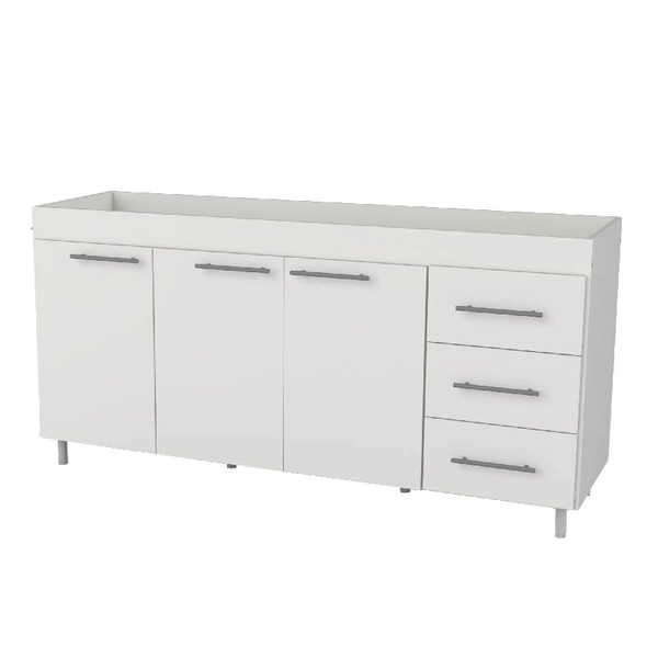 BAJOMESADA ORLANDI BL 3000 BAHIA - BLANCO 3 PUERTAS 3 ESTANTES 3 CAJONES