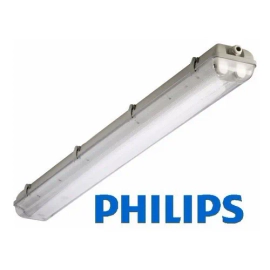Pack X4 Lampara Plafon Estanco 2 Tubos 120Cm Philips 18W T8
