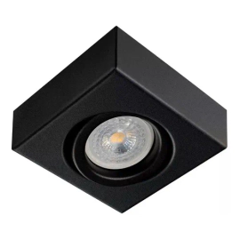 Plafon Spot Semi Embutido Movil Dicroico Gu10 Negro